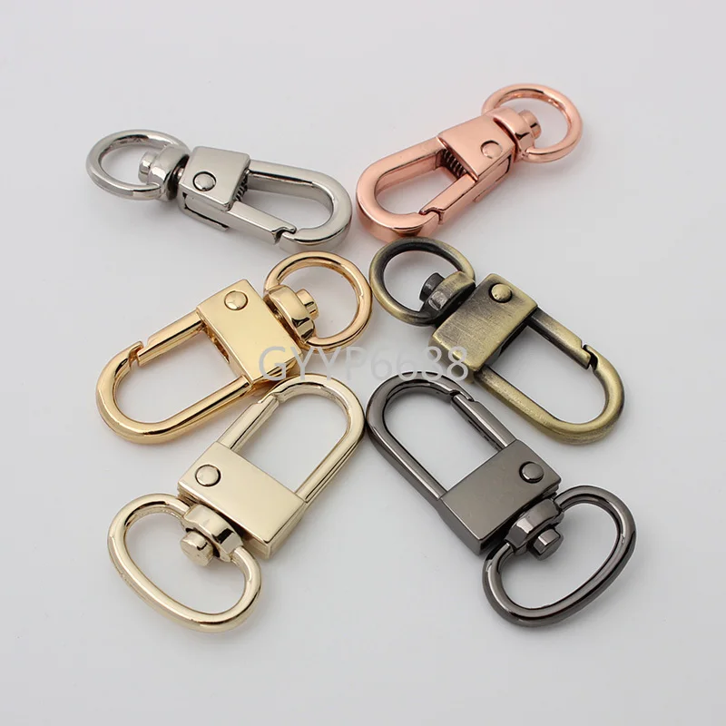 30-100pcs 9mm 14mm inner size rose gold trigger snap hook for chain bag  metal swivel clasp purse accessories