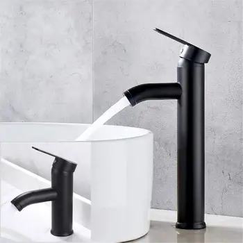 

Single Handle Bathroom Basin Faucets Cold/Hot Mixer Basin Sink Tap Black