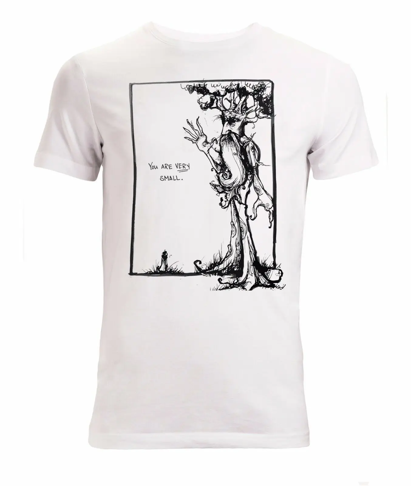 

Lord of the Rings a hobbit and ent art funny LotR men's stylish t shirt white