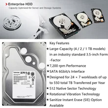 TOSHIBA 2TB Enterprise Class Hard Drive Disk