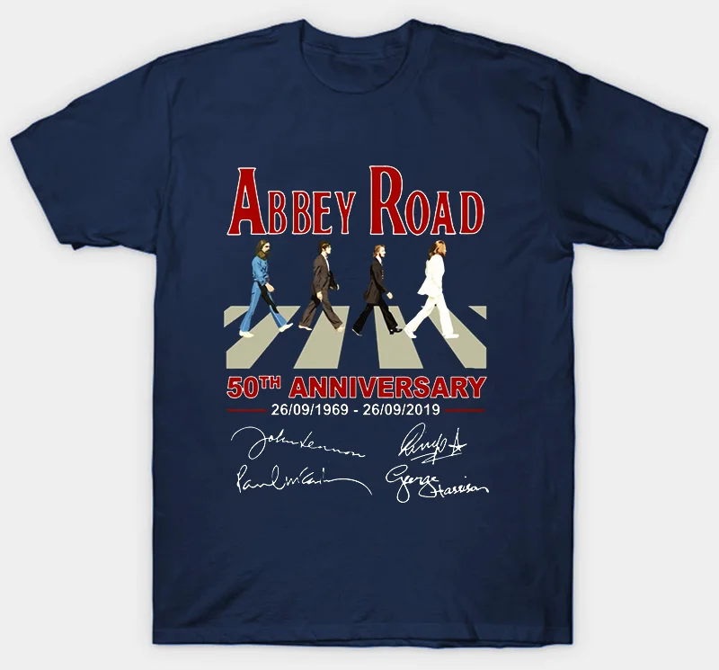 Abbey Road 50th anniversary Мужская футболка S-6XL - Цвет: Тёмно-синий