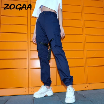 

Hot Big Pockets Cargo pants women High Waist Loose Streetwear pants Baggy Tactical Trouser hip hop high quality joggers pants