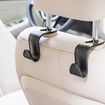 

1PC Car Organizer Storage Holder Round Edge Car Seat Back Hook For Bags Vehicle Headrest Hanger Clips For Home Car Accessories