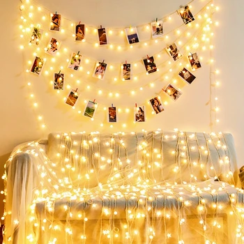 

Garland 1.5/3M LED Fairy Light String Ball Star Photo Clip String Lights Xmas Lights Indoor Wedding Party Gift Decoration Light