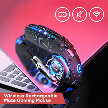 

Wireless Gaming Mouse LED Luminous Backlight Mute Rechargeable 1600 DPI Silent Mause Mice for PC Laptop Gamer