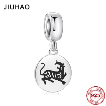 

925 Sterling Silver DIY fine 12 Chinese Zodiac tiger Pendants beads Fit Original Designer Charm Bracelet Jewelry making