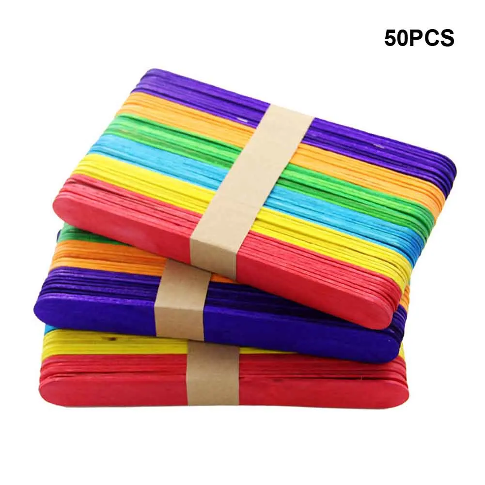 50 шт. десертные Развивающие деревянные палочки для мороженого художественные