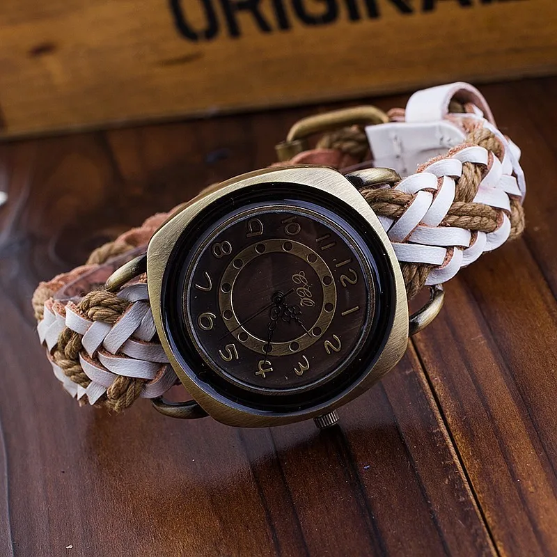 Горячие модные мужские и женские винтажные антикварные часы из натуральной кожи ремешок для часов Роскошные CCQ брендовые наручные часы для дропшиппинг
