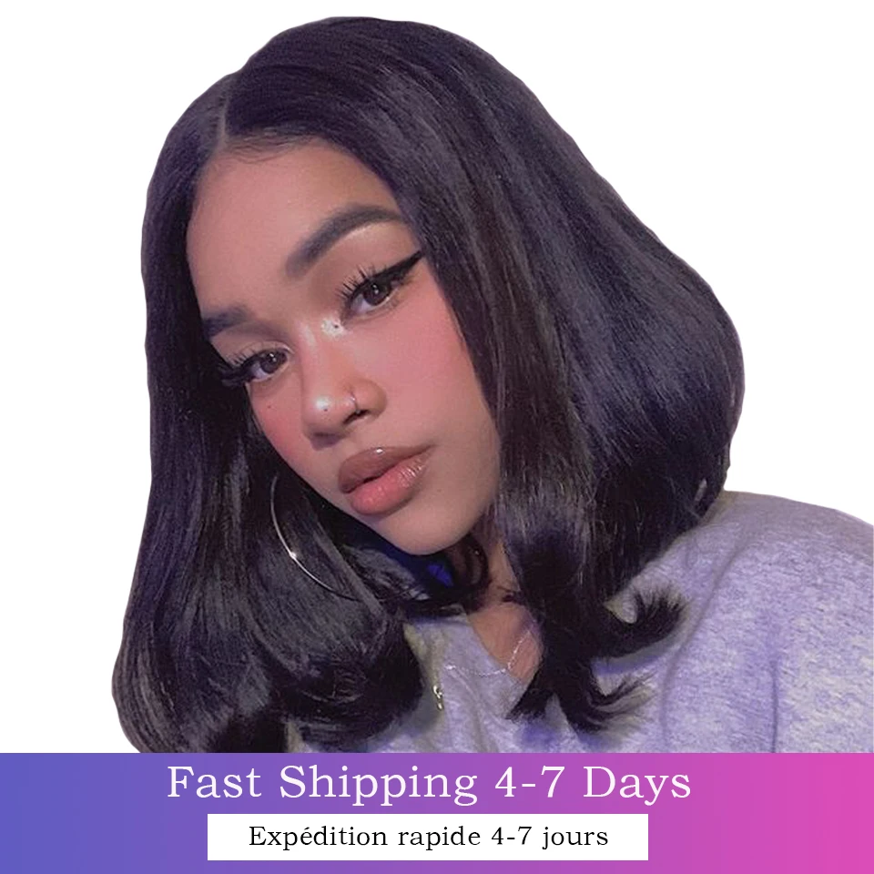 13×4 Lace Frontal Bob Wig Straight Short Lace Closure Wig Hd Pre Plucked Bob Full Front Wig