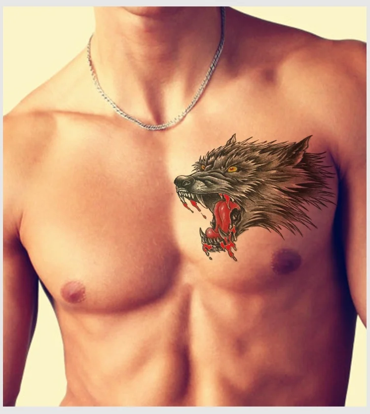 Wolf Sticker waterproof male classic blood wolf arm stickers Classic Kids Decal | Игрушки и хобби