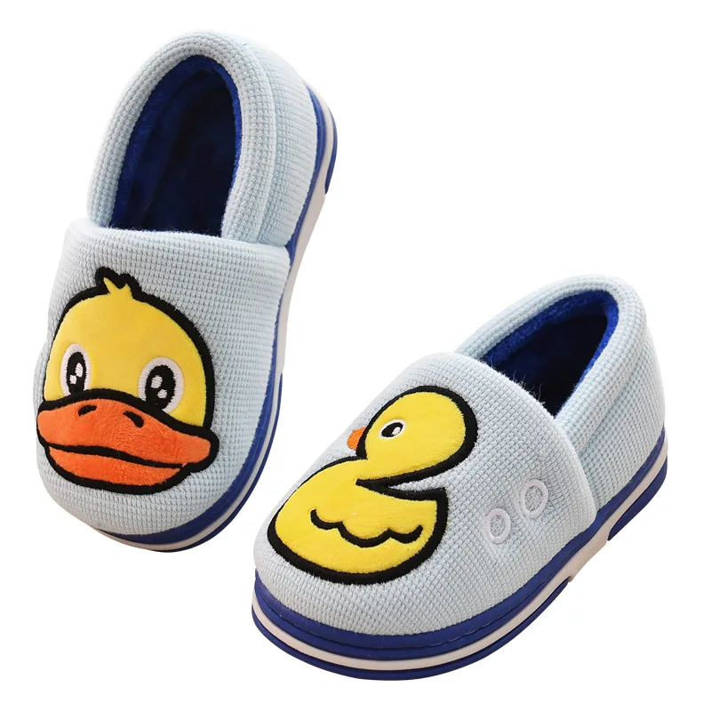 

Toddler Winter 2019 Warm Cotton Kids Slippers Cartoon Duck Home Shoes Newborn Anti-slip Indoor Floor Shoes Baby Footwear