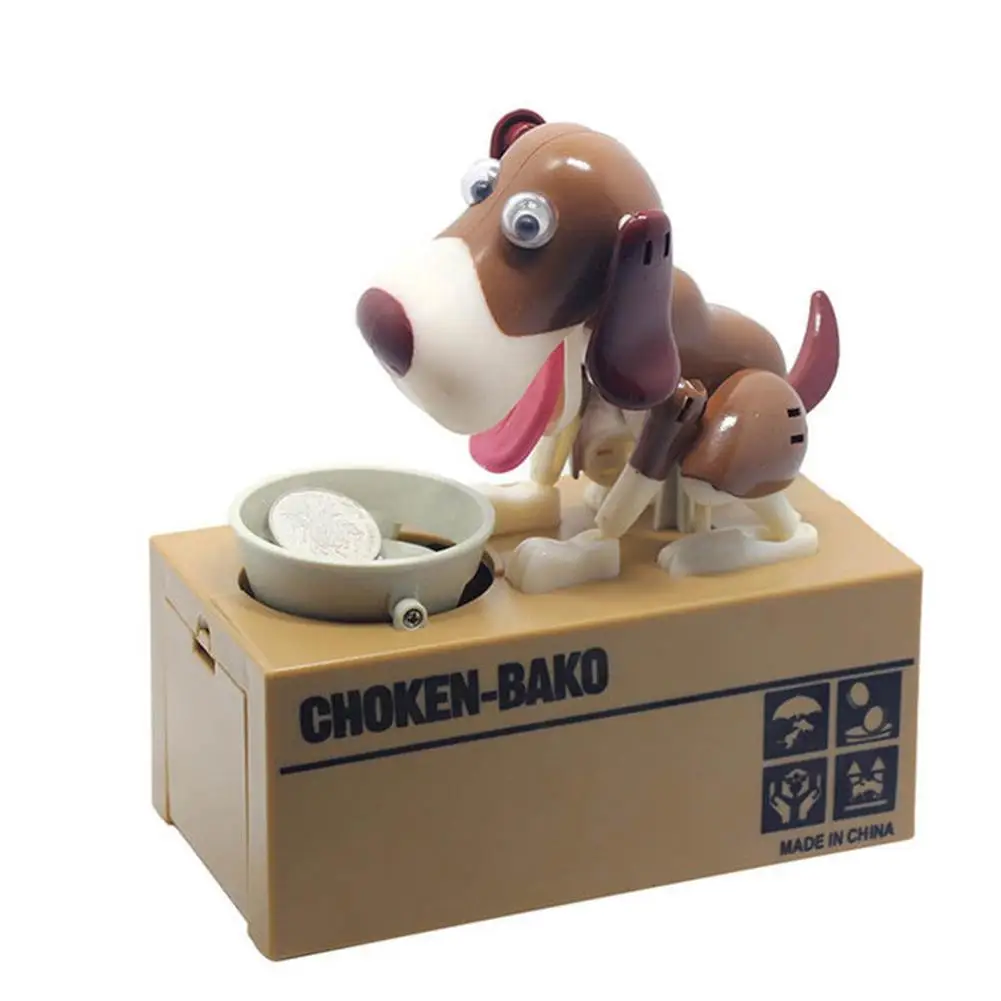 

2019 Cute Dog Model Automated Coin Boxes Piggy Bank Money Save Pot Dog Bank Canine Money Box Coin Bank Novelty Birthday Gift