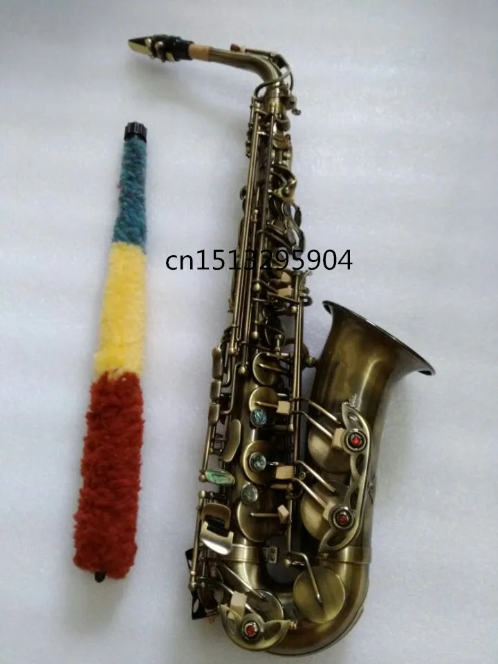 Бренд альт саксофон профессиональный E плоский античная медь Saxofone Музыкальные инструменты моделирование надпись мундштук бесплатно