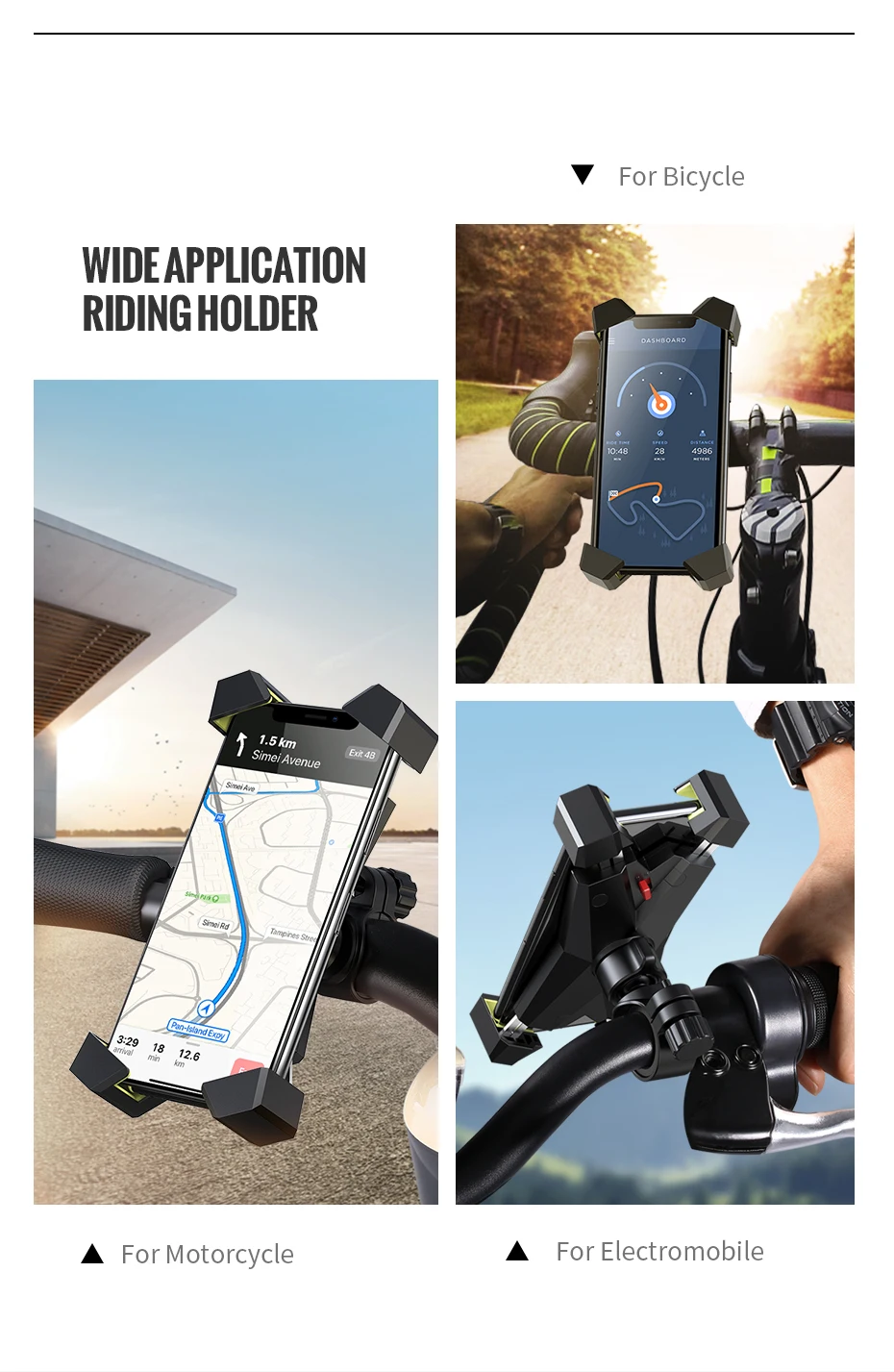 Ugreen велосипедный держатель для телефона для iPhone X S 8, держатель для сотового телефона, велосипедный руль, держатель для телефона для samsung, велосипедный держатель для телефона