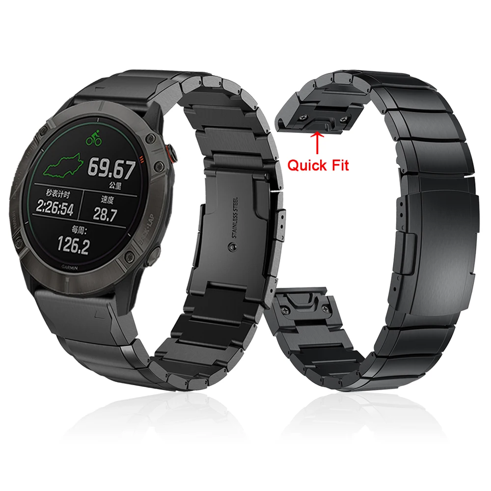 Металлический ремешок из нержавеющей стали для Garmin Fenix 6X Pro Band Bracelet 26 мм быстросъемный ремешок для Fenix 5X Plus/3 ремешки для часов