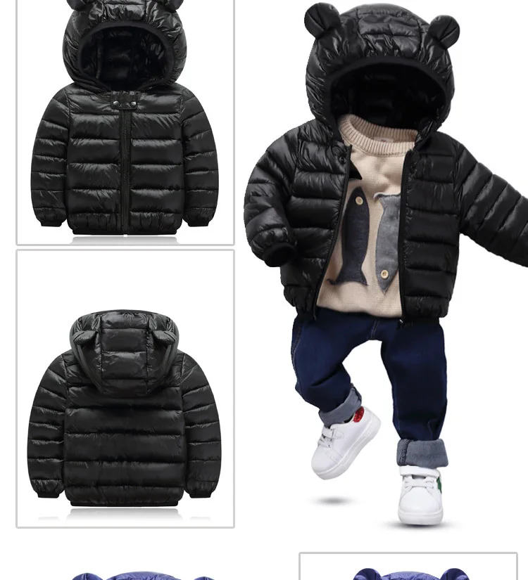 Детские зимние куртки детское хлопковое пуховое пальто куртка для маленьких девочек, парка милая детская верхняя одежда с капюшоном и