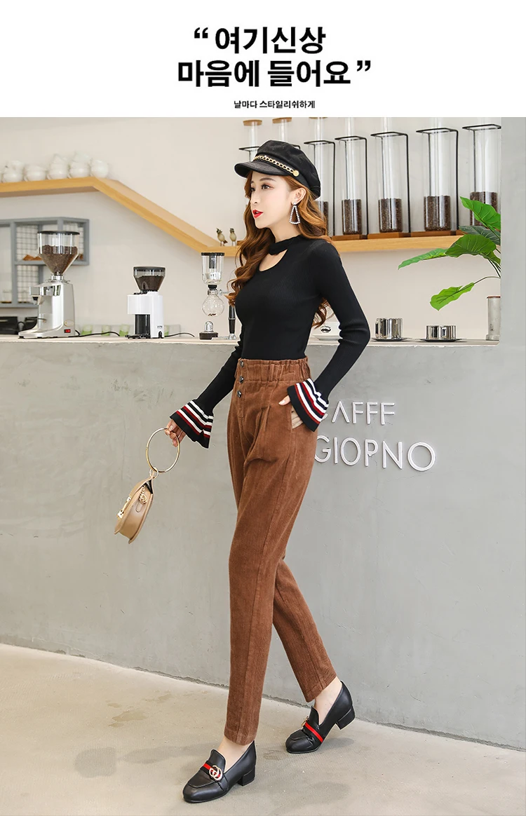 Women Corduroy Pants Vintage Casual Warm Woman Corduroy Trousers Loose Harem Pant S-5XLPlus Size Autumn Winter New Fashion