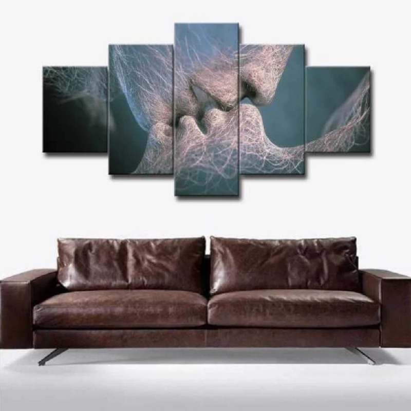 5pcs Canvas Wall Art Mural Abstract Decorative Frame Canvas Spray Pictures Wall Art Decor (Without Frame)