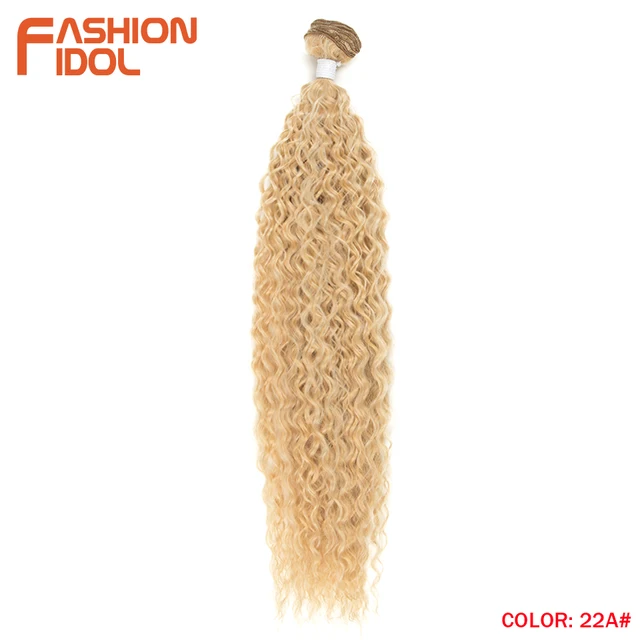 FASHION IDOL Loose Deep Wave Hair Bundles Extensions Ombre Hair Bundles 28-32Inch 120g Super Long Hair Synthetic Curly Wave Hair 22A