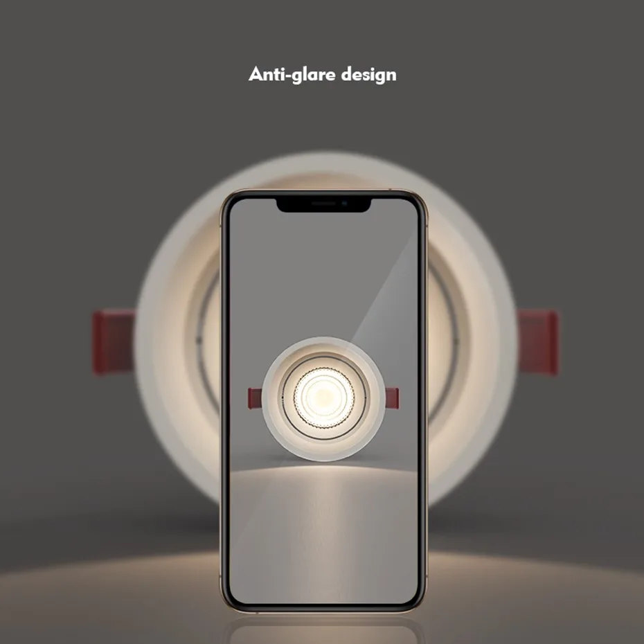 Dimmable LED Spot light 15W 12W Anti-Glare led downlight Angle Adjustable Indoor ceiling lamp Bedroom Kitchen led Recessed light