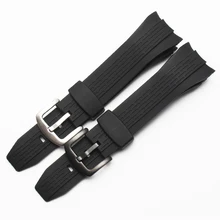 

Hot! The Silicone rubber tape for SEIK O7T62-OHTO black strap watch accessories
