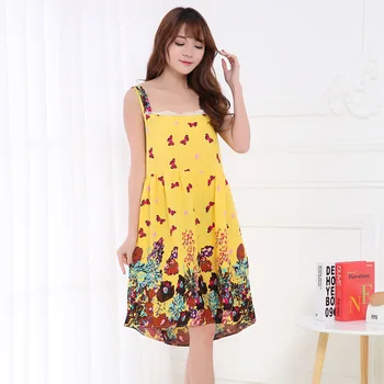 

Sleeveless Spaghetti Strap Cute Women Lingerie Casual Lace Silk Nightgown Floral Sleepwear Dress Nightdress Homewear