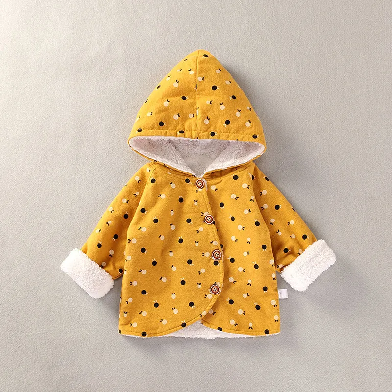 Новая куртка для младенцев зимнее пальто для маленьких девочек куртка для новорожденных осенне-зимняя куртка для детей 9 мес.-4 лет 9BA035 - Цвет: Цвет: желтый