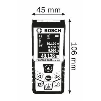 Telémetro BOSCH GLM 50C (0.601.072.C00), rango de 0,05 50m ± 1,5mm,  instrumentos ópticos láser de 0,2 °, herramientas de construcción de  medición, telémetro, análisis de medición|Telémetros láser| - AliExpress