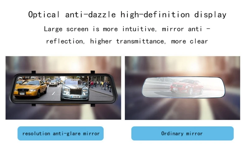 12-дюймовый потоковый медиа вождения Регистраторы качество чип 2K Высокое разрешение Экран ваши зеркала и добавит позитива вашей поездке, сокращение времени мониторинга