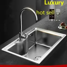 Free shipping Apartment high capacity wash vegetables luxury kitchen single trough sink 304 stainless steel 700x470 MM