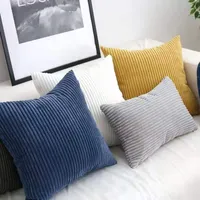 Striped Corduroy Fabric Solid Color Cushion Cover 45/50/60CM Sofa Bed Decoration Classic Simple Pillowcase NPCJC-C 1