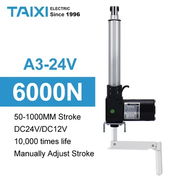 

DC24v Adjustable Stroke Electric Linear Actuator 1000mm 500mm 6000N Load for window Industrial Control Field micro motor pushrod
