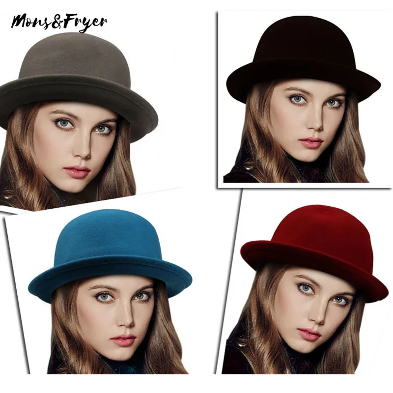 2020 Новая Зимняя кепка винтажная Дамская фетровая шерстяная шляпа модная женская