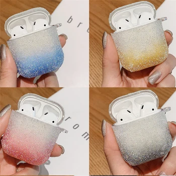 

Cute Gradient Glitter Wireless Earphone Case For Apple Airpods 2 Charging Headphones for Airpods Protective Cover