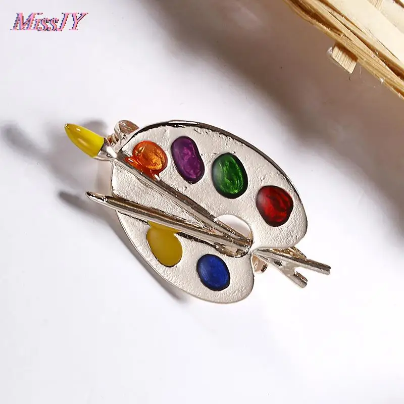 Enamel Brooches Colorful Palette Painter Decorative for Dress and Gift