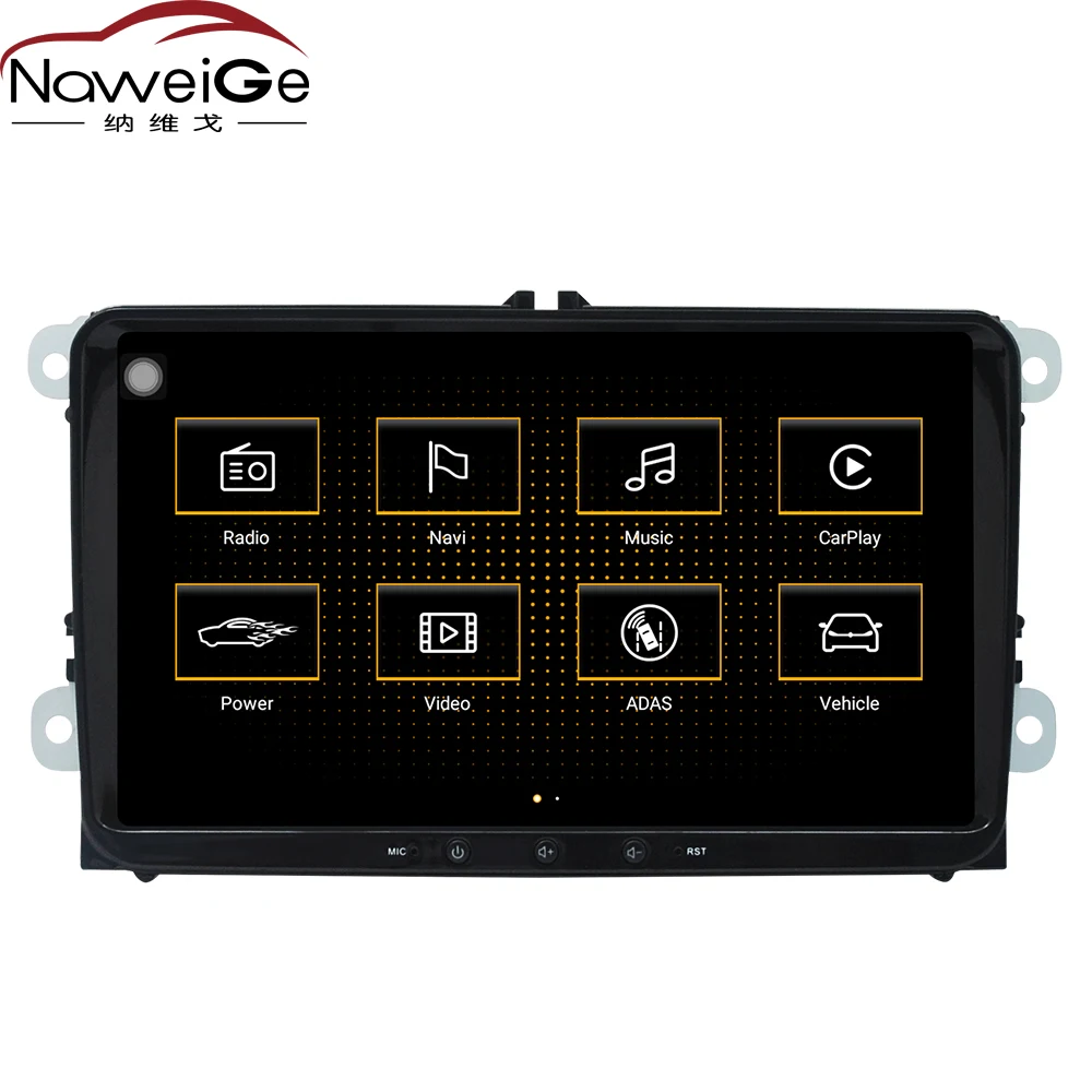 Автомобильный dvd диск NaweiGe 9 дюймов Android 8 ядер 1 2 + 32 ГБ для VW Skoda Seat Leon Tiguan Passat Polo Caddy