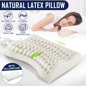 

Pure Natural Latex Orthopedic Pillows Thailand Remedial Neck Sleep Pillow Protect Vertebrae Health Care Bedding Cervical Pillow