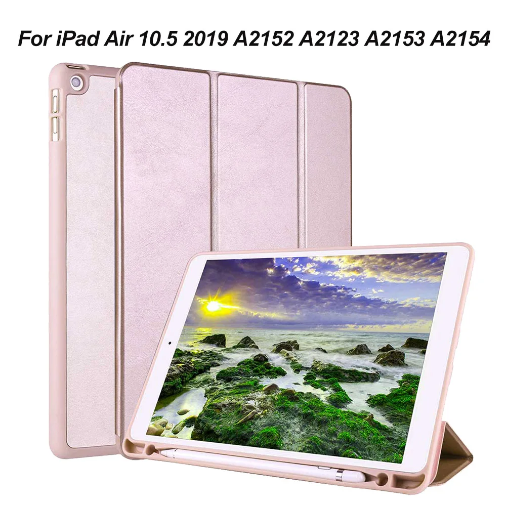 Флип-чехол для iPad Pro Air 10,5 TPU Защитный чехол PU флип-подставка смарт-чехол для iPad 10,2 дюймов 7-го поколения - Цвет: Rose Gold air 10.5