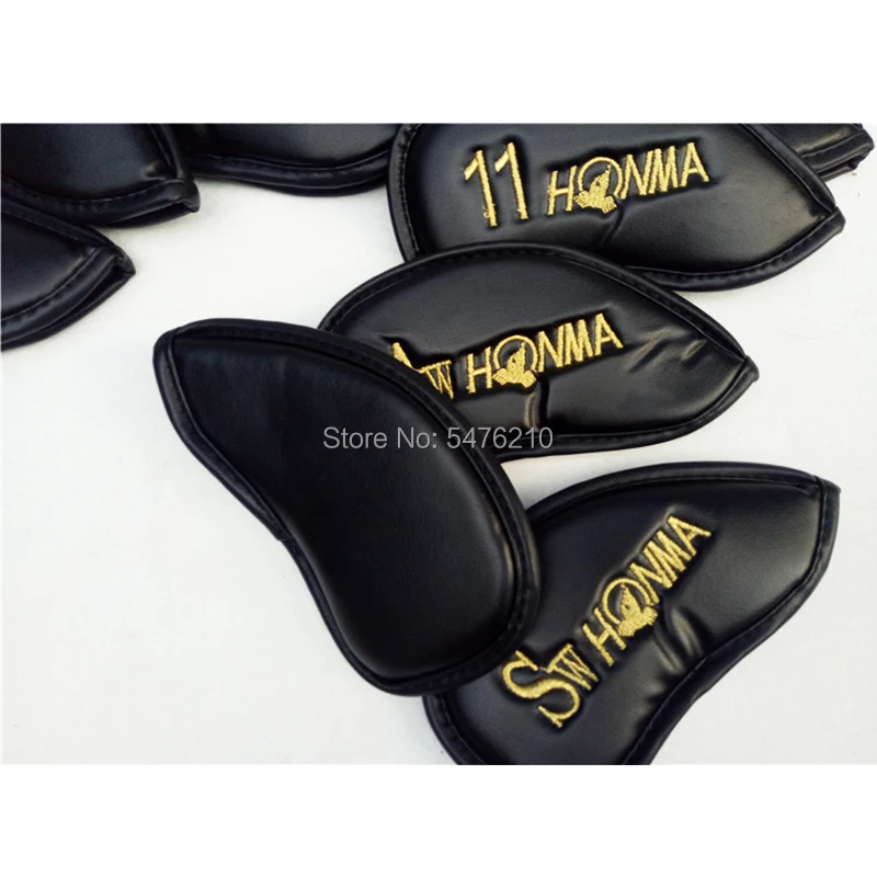 10pcs/set Honma golf iron club headcover set upscale PU wit Single-sided embroidery golf rods cover 4-11 AW SW Free shipping