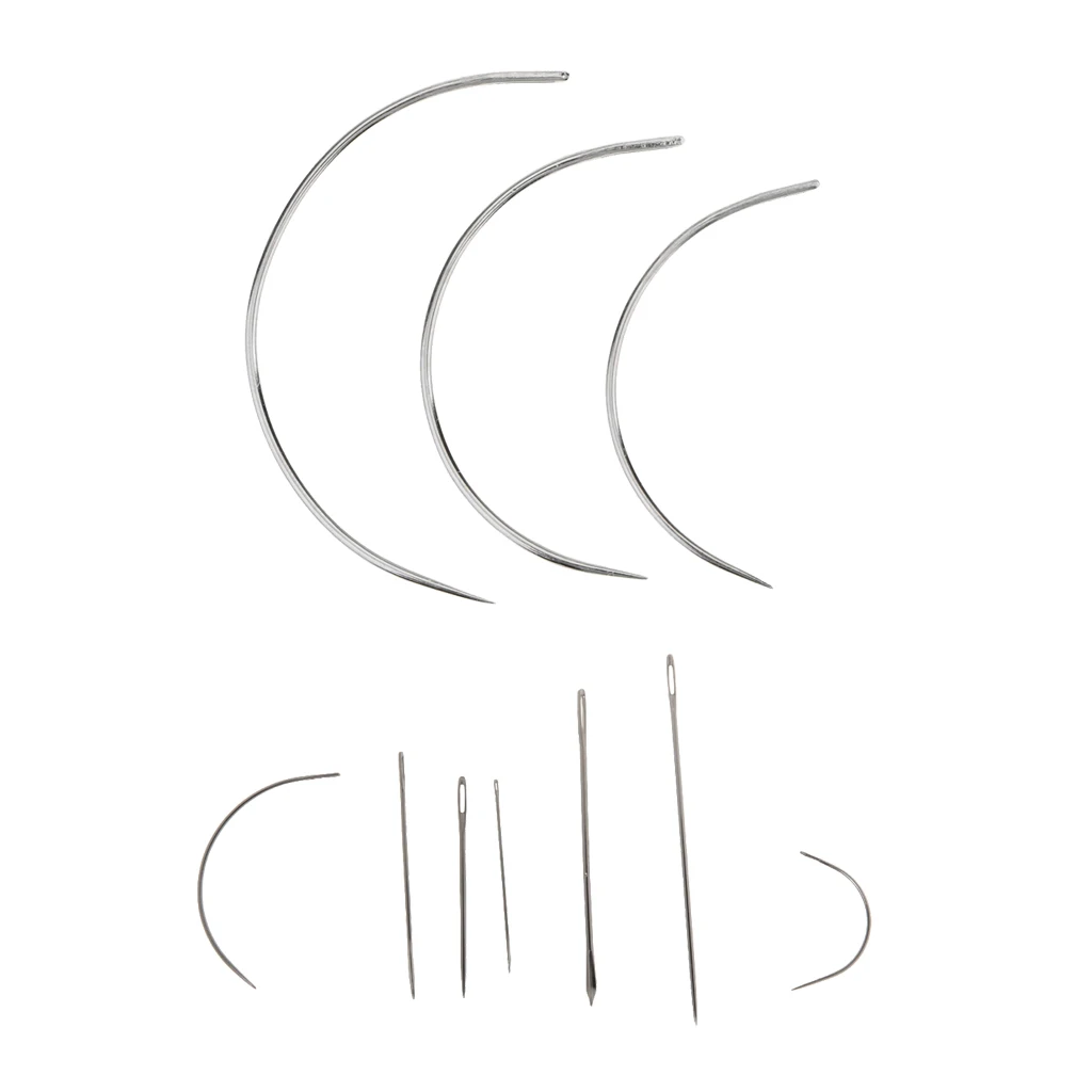 10 Pieces/lot C Type Weaving Needle Upholstery Carpet Leather Canvas Weaving Curved Needles Pins Hand Sewing Needles 