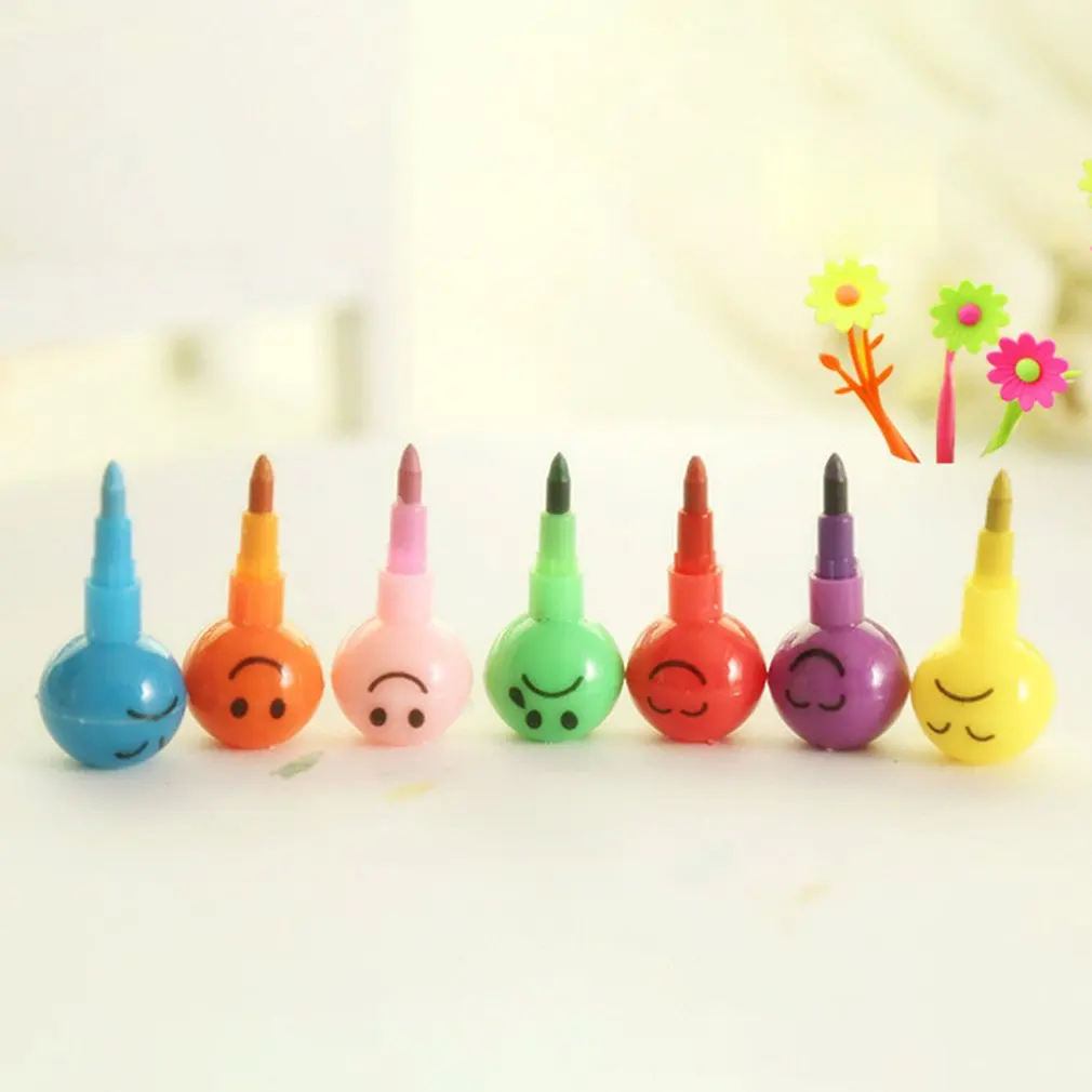 

Natural Non-Toxic Children Crayon Oil Pastel Drawing Set School Office Safe Wax Crayon Pen Stationery Gift Graffiti 7 Colors