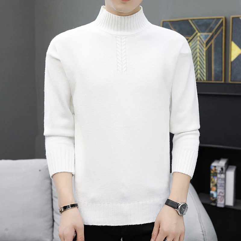 Winter New Men's Turtleneck Sweaters Black Sexy Brand Knitted Pullovers Men Solid Color Casual Male Sweater Autumn Knitwear