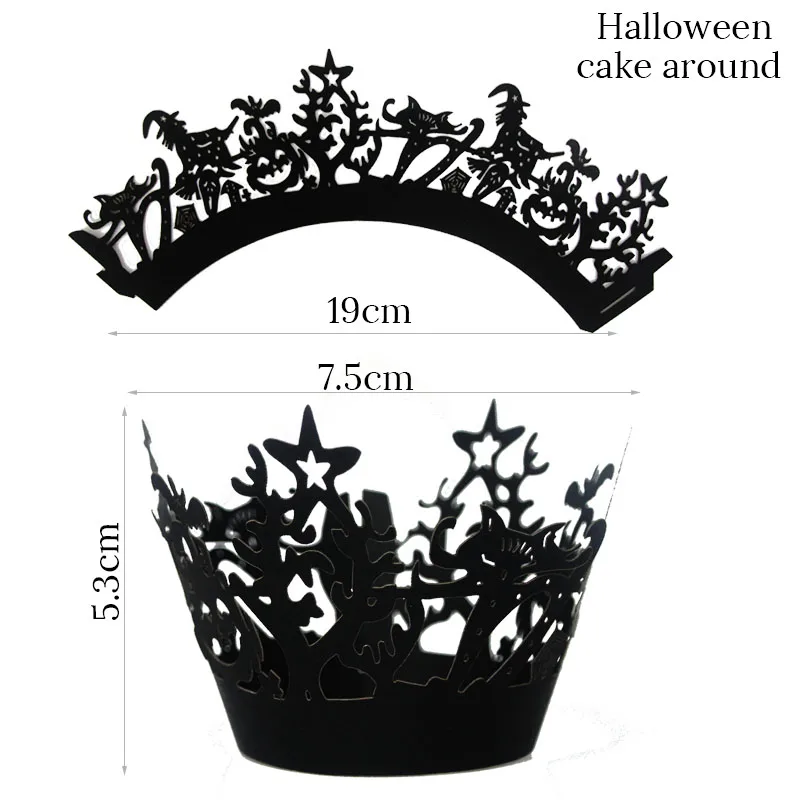 Украшение для сада на Хэллоуин, череп, скелет, надгробный камень, призрак, висящий эластичный паук, веб-Декор «ужас», Хэллоуин - Цвет: 12set cake decor A