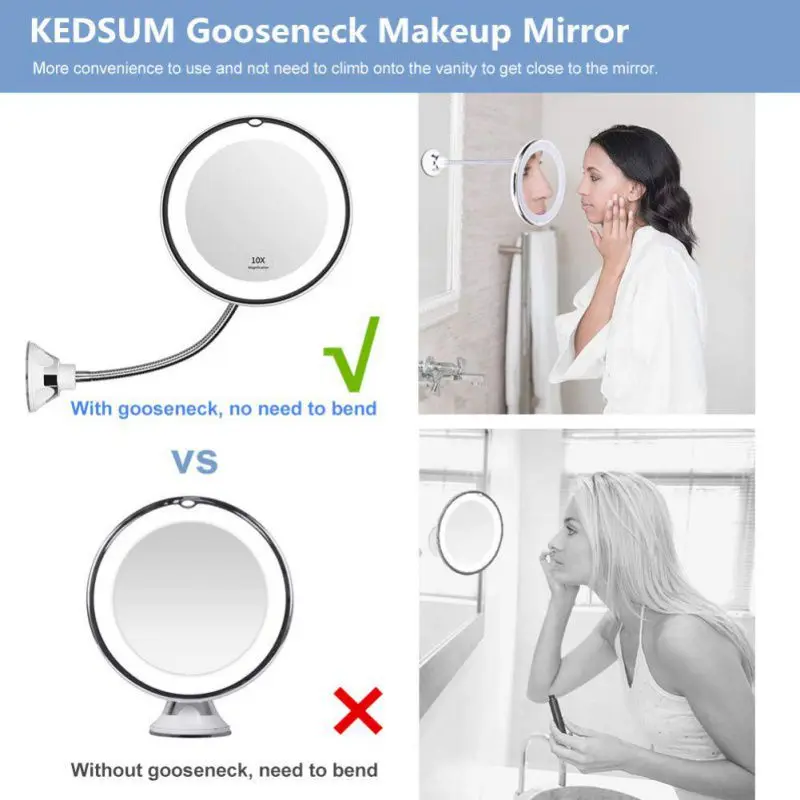 LED Mirror Makeup Mirror with LED Light Vanity Mirror 10X Magnifying Mirror LED Mirror