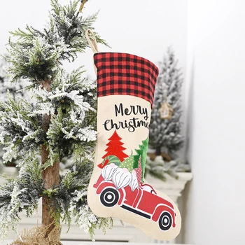 

Gift Stockings Bag Tree Home Santa Present Lovely Linen 45*26cm Holiday