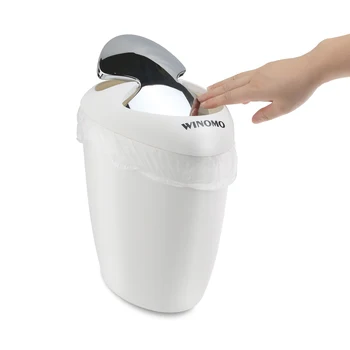 

6.5L Flip Trash Can Waste Can Health Barrel With 30pcs Trash Bags White Environmentally Trash Can Kitchen Organizer Box