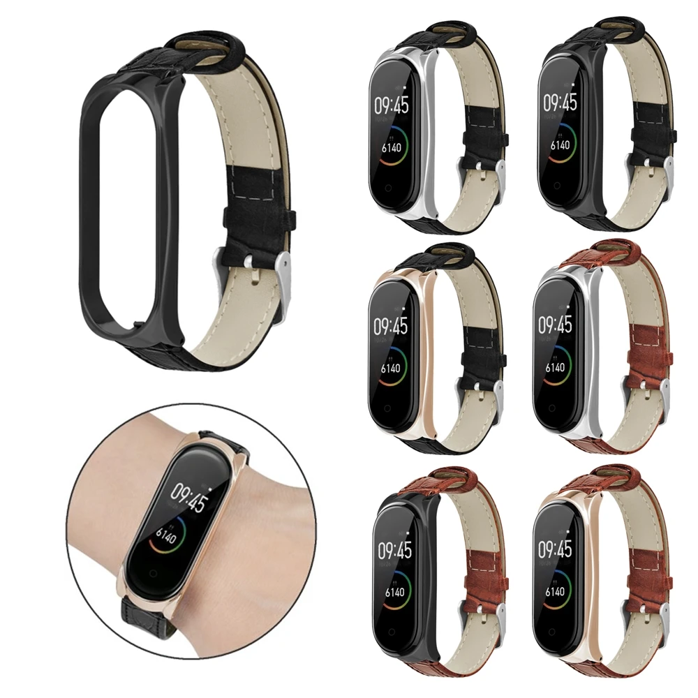 Ремешок для часов Correa mi Band 4 с пряжкой металлический корпус бамбуковый узор
