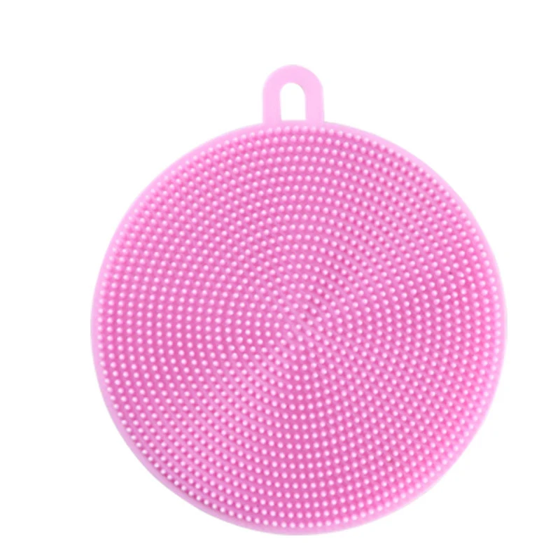 Pink 5 шт. Magnic силиконовая губка для мытья посуды, щетка для мытья скруббера, 5 шт. в упаковке, бытовые чистящие губки, антибактериальные щетки без плесени - Цвет: Pink