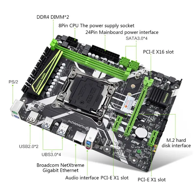 Huananzhi X99 слот для материнской платы LGA2011-3 USB3.0 NVME M.2 SSD Поддержка DDR4 регистровая и ecc-память памяти и процессор Xeon E5 V3