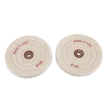 

2Pcs Mirror Polishing Wheel Ultra-Thick Polishing Wheel 6 Inch(70 Layers)for Bench Grinder Tools with 1/2 Inch Shank Hole